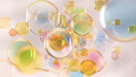 abstract colorful translucent bubbles and fluid forms
