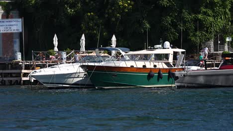 boats docked at a scenic pier