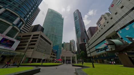 día soleado paisaje de la ciudad de singapur famoso sorteo lugar panorama 4k lapso de tiempo