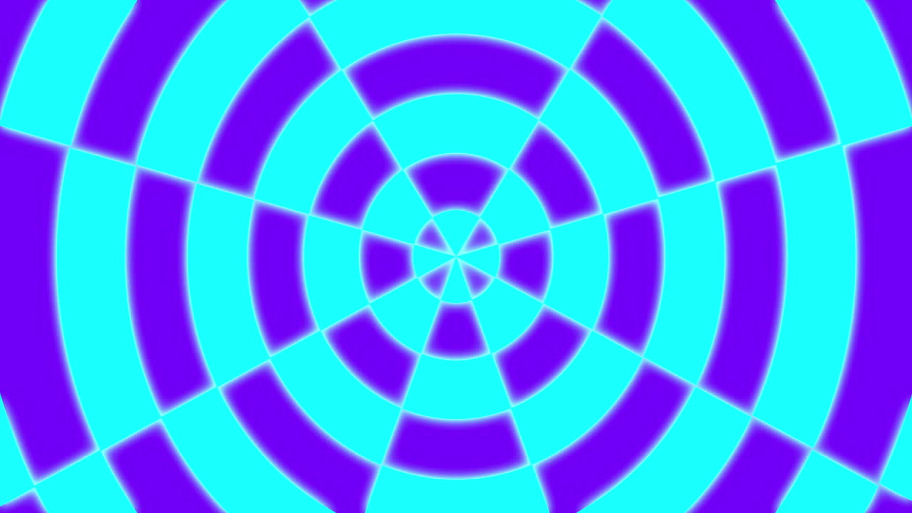 Animation of purple and blue neon pattern moving in hypnotic motion on seamless loop
