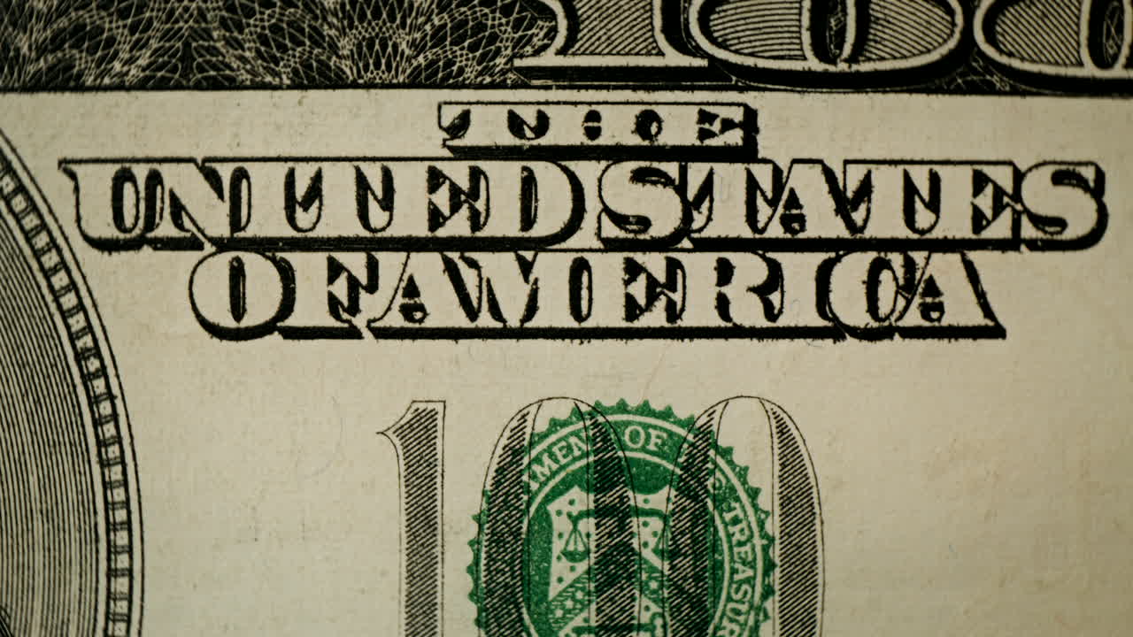 미국 100달러 지폐의 클로즈업