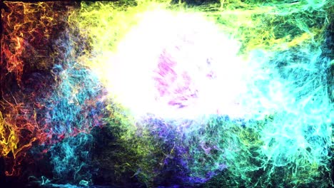 glow particles spread like ink effect. luma matte as alpha channel. emitter ball emit swirl of glow particles form light trails. cloud of particles. colorful beautiful bg with particles