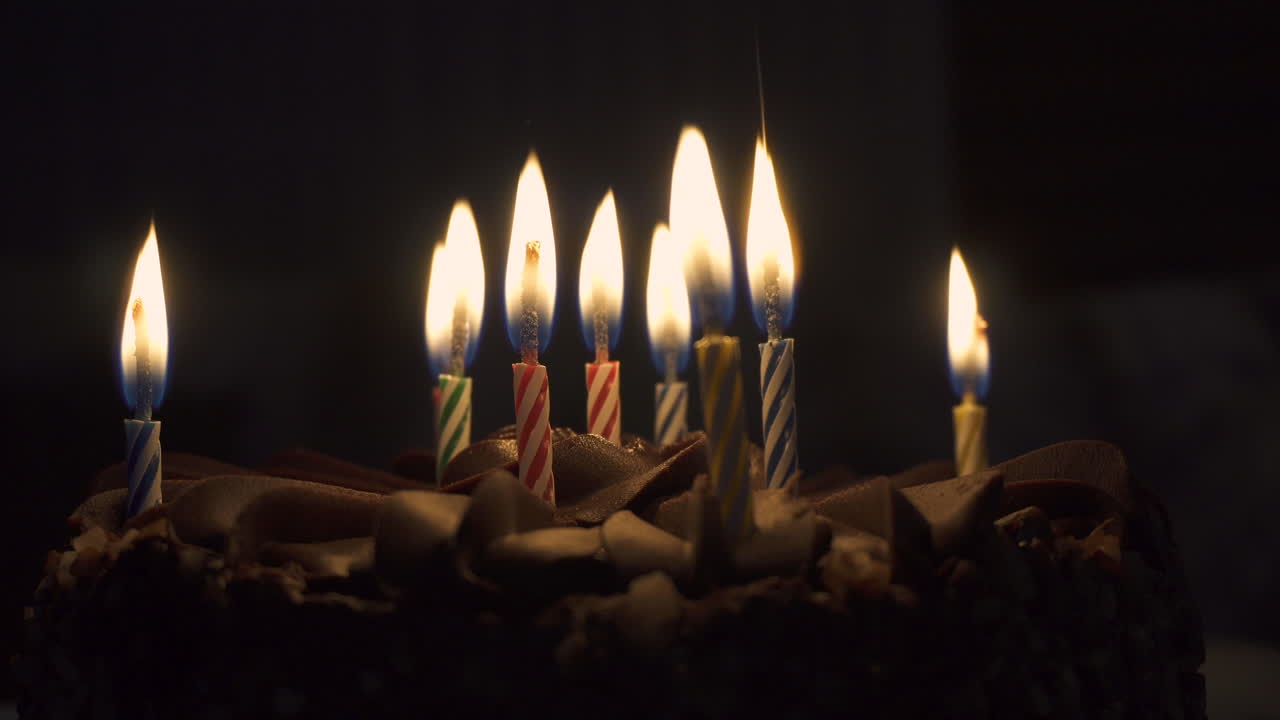 Chocolate Birthday cake with sparkly candles
