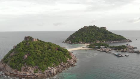 Aerial-view-of-Koh-Nang-Yuan-island,-Koh-Tao,-Surat-Thani,-Thailand-1