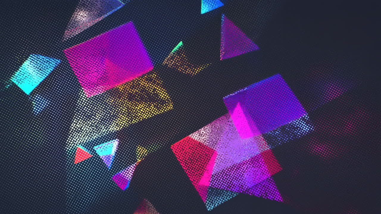 Vivaci Proiezioni di Luce Geometriche Mutevoli su Sfondo Punteggiato