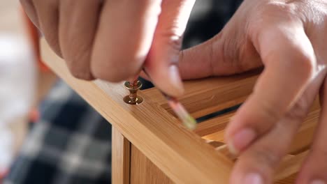 assembling a wooden bamboo box