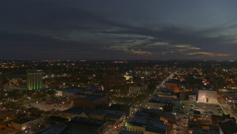 mobile alabama aerial v25 descending parallax view of downtown and the city skyline at sunset - dji inspire 2, x7, 6k - march 2020