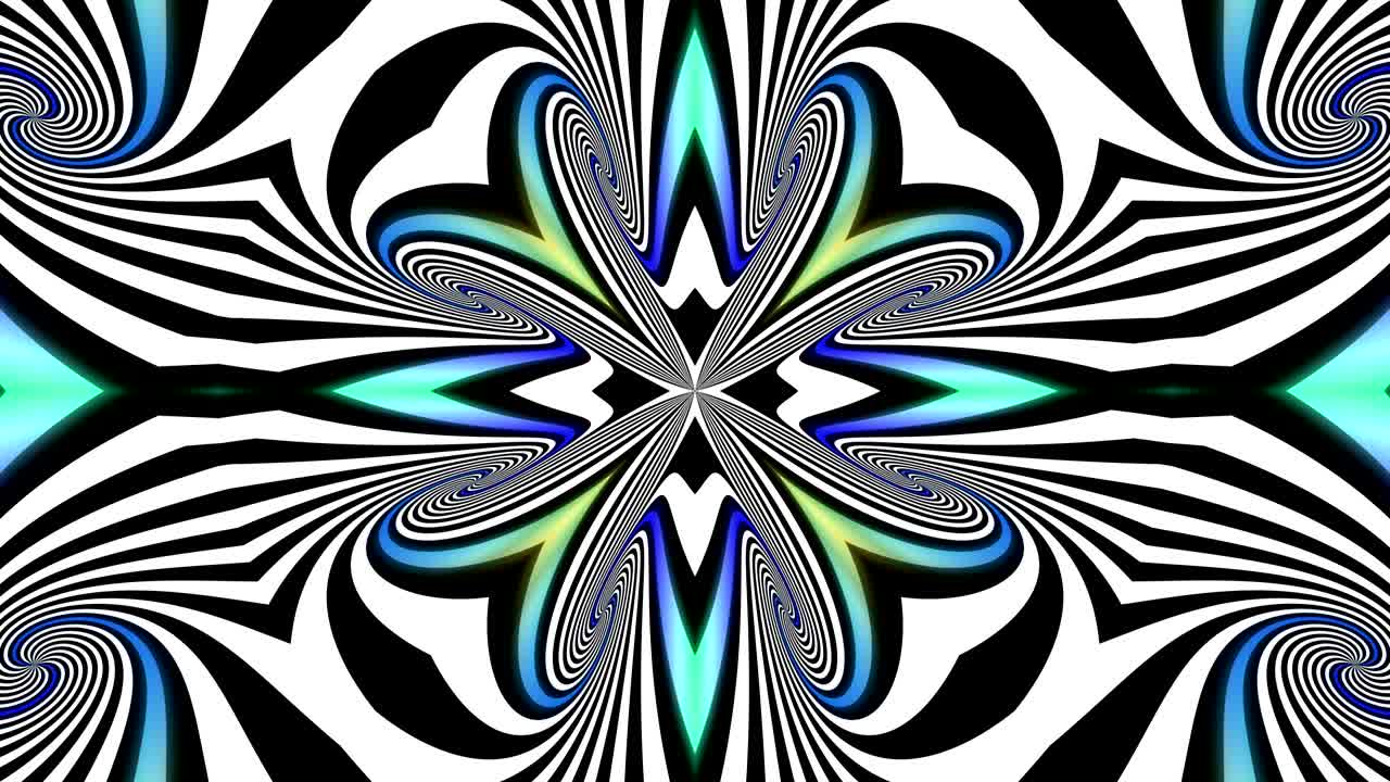 ilusión abstracta - caleidoscopio líneas blancas y negras