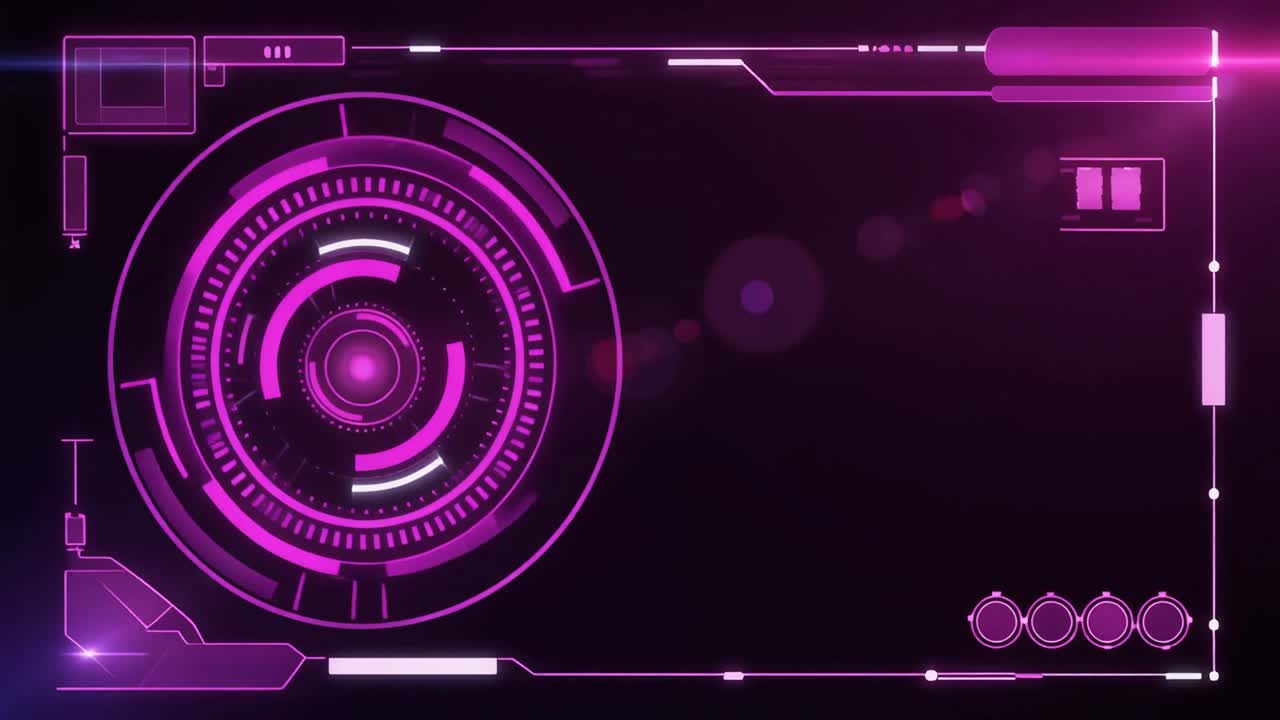 Abstract Digital HUD Interface with Rotating Circular Elements