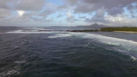 aerial view of coast line of mauritius island