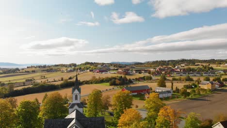 aerial of church in frosta