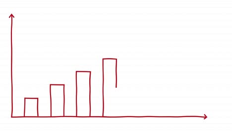 hand drawn graph infographics chart red