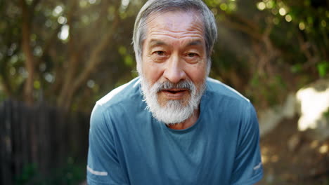 portrait of an elderly man with gray hair and beard outdoors