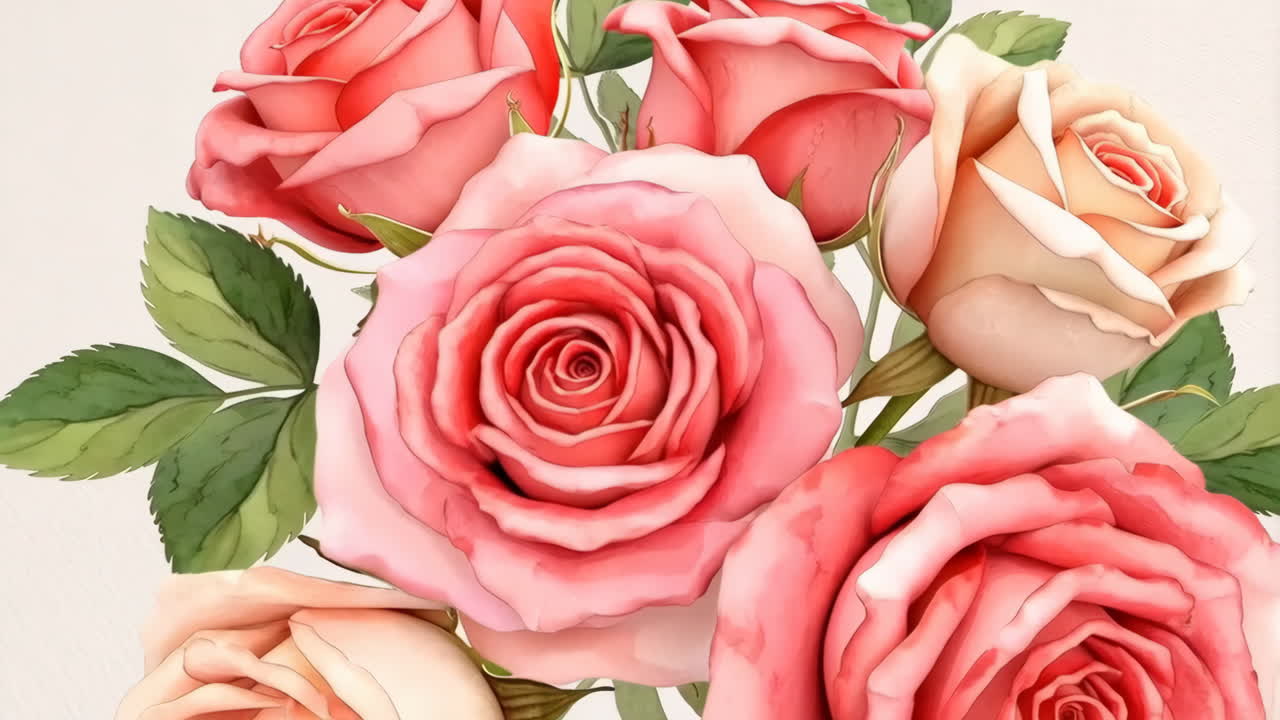 Un bellissimo bouquet di rose rosa e color pesca