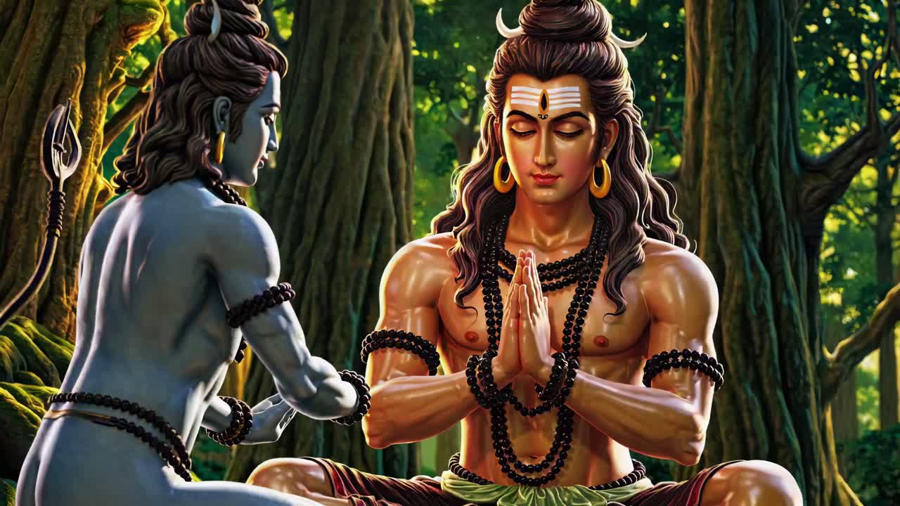 el señor shiva y vishnu en meditación