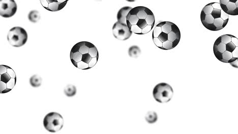 soccer balls dropping against changing backgrounds