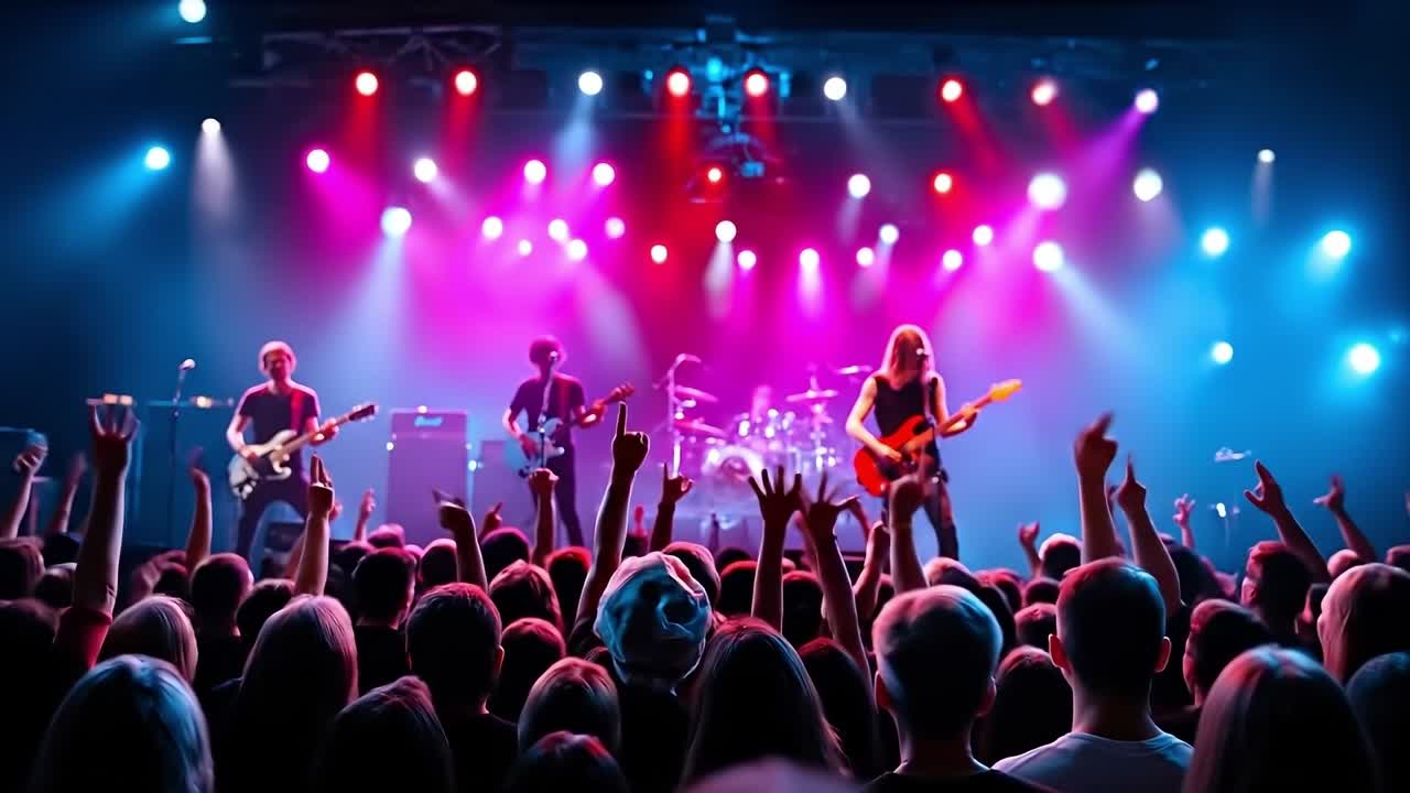 손을 높이 들고 콘서트에 참석하는 사람들