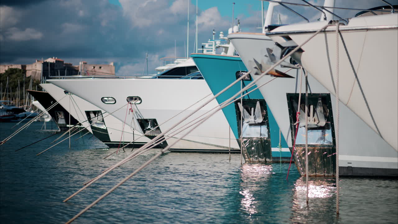 Multiple boats docked in the Port Vauban in Antibes, France