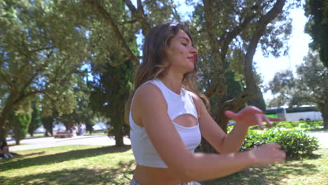Woman in a park on a sunny day