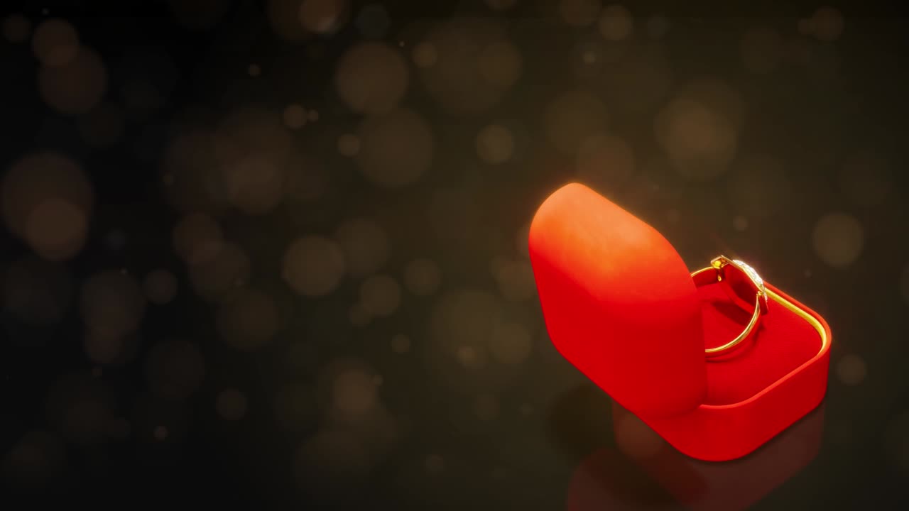 은 보석 상자 에 다이아몬드 가 있는 값비싼 예쁜 금 반지 - 루프 비디오