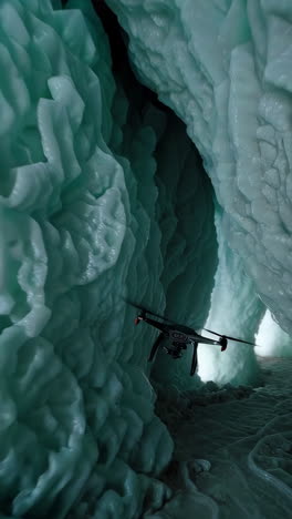 drone in an ice cave
