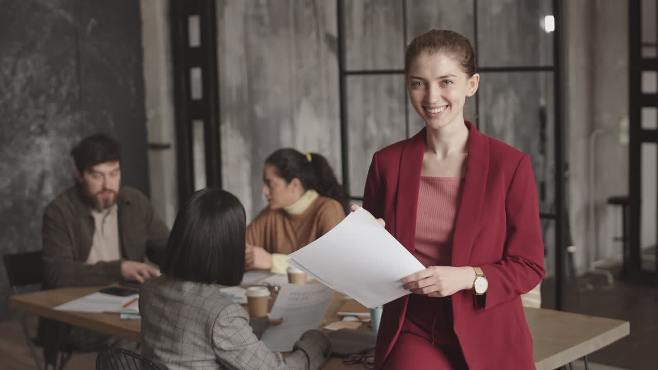 Businesswoman Posing in Conference Room