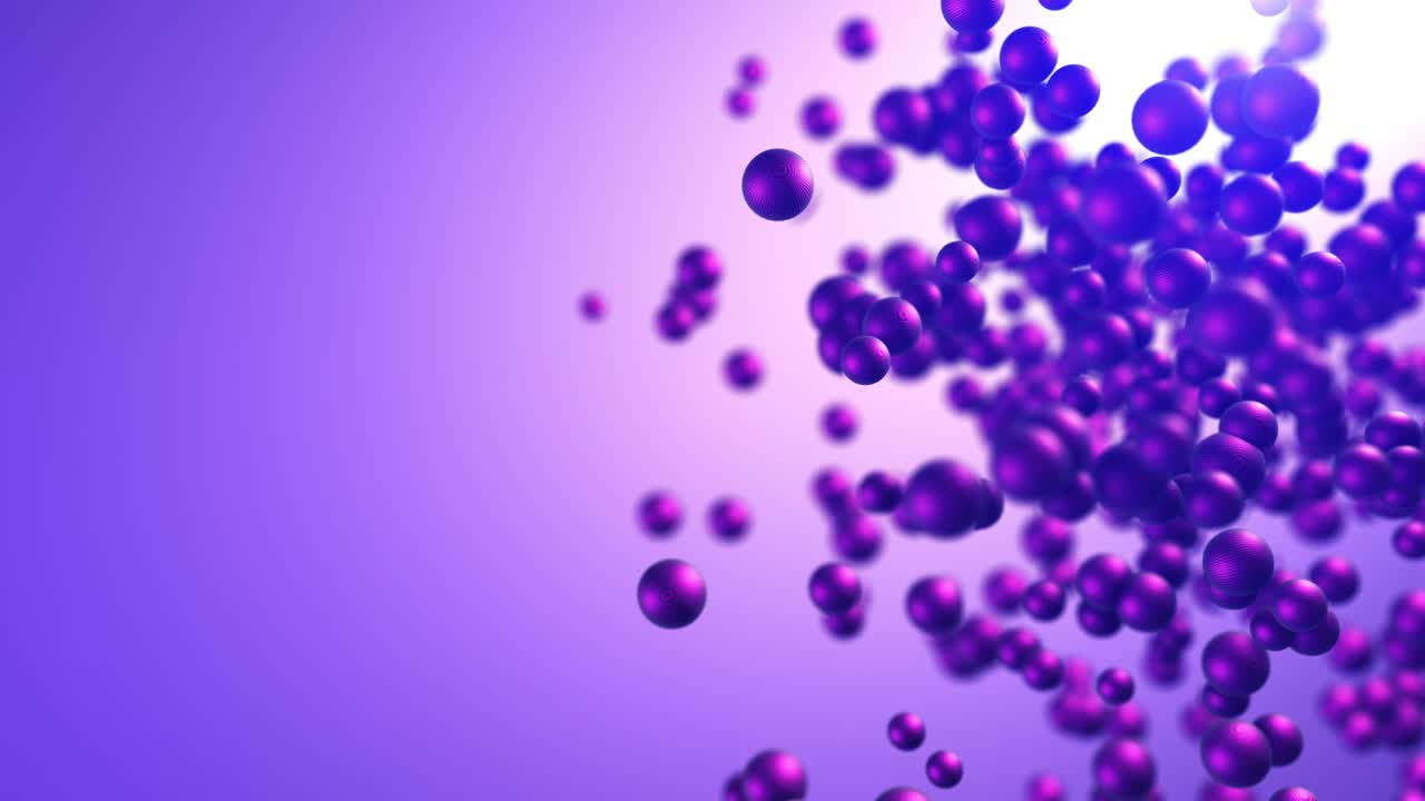 bolas cósmicas oscuras que giran lentamente con la profundidad de campo. copia el espacio