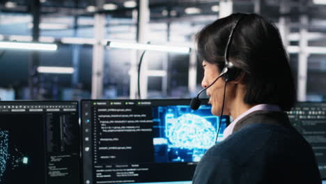 data center system administrator using ai assistant to provide technical support