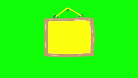 marco dibujado a mano pantalla verde. animación de bucle flotante