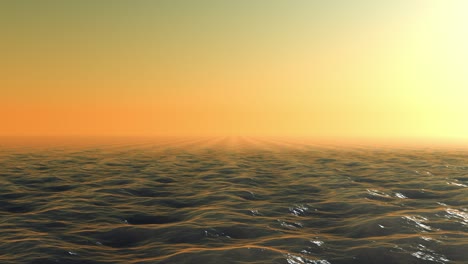 Loop-Moving-Through-Wavy-Ocean-With-Sunset-Effect