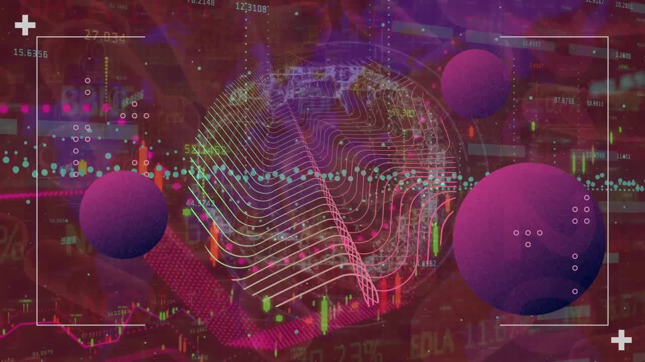 animación del procesamiento de datos sobre el cerebro y las formas.