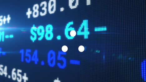 animation of white spots over stock market