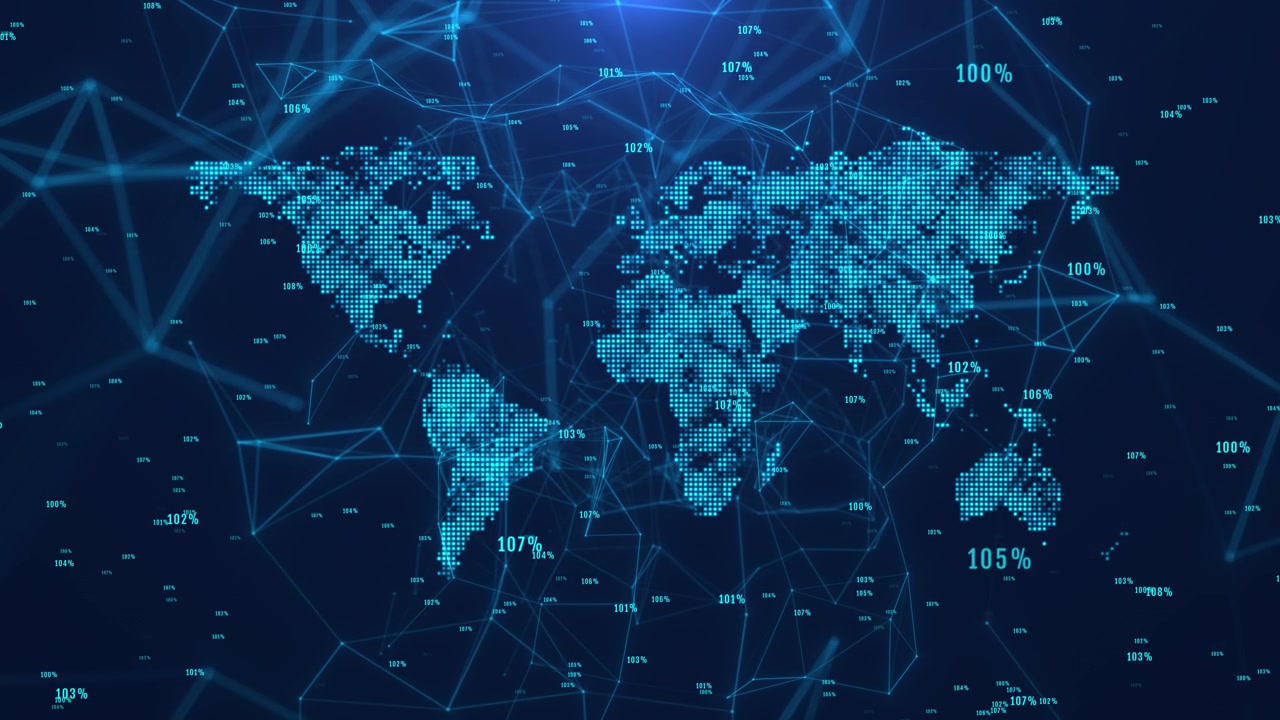 4k 3d world map with node line connection worldwide business global communication news report