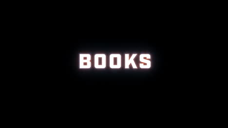 revelación de texto de 4k de las palabras "libros" sobre un fondo negro