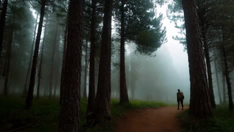 misty forest hike