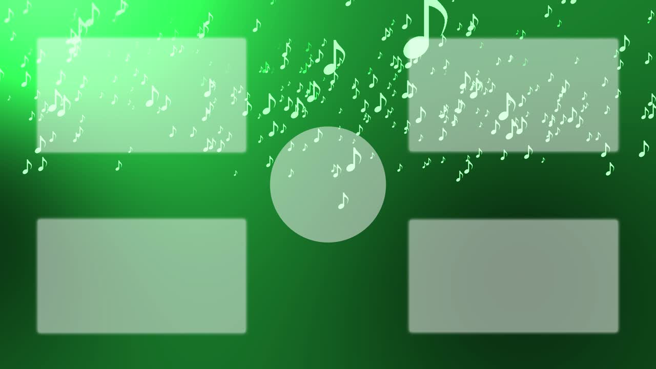 음악적 노트 입자 분류 엔드 카드 엔딩 스크린 모션 그래픽