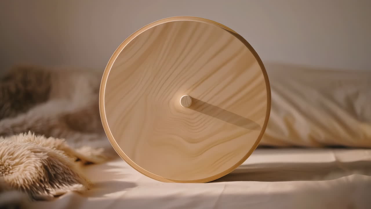A modern wooden hamster wheel
