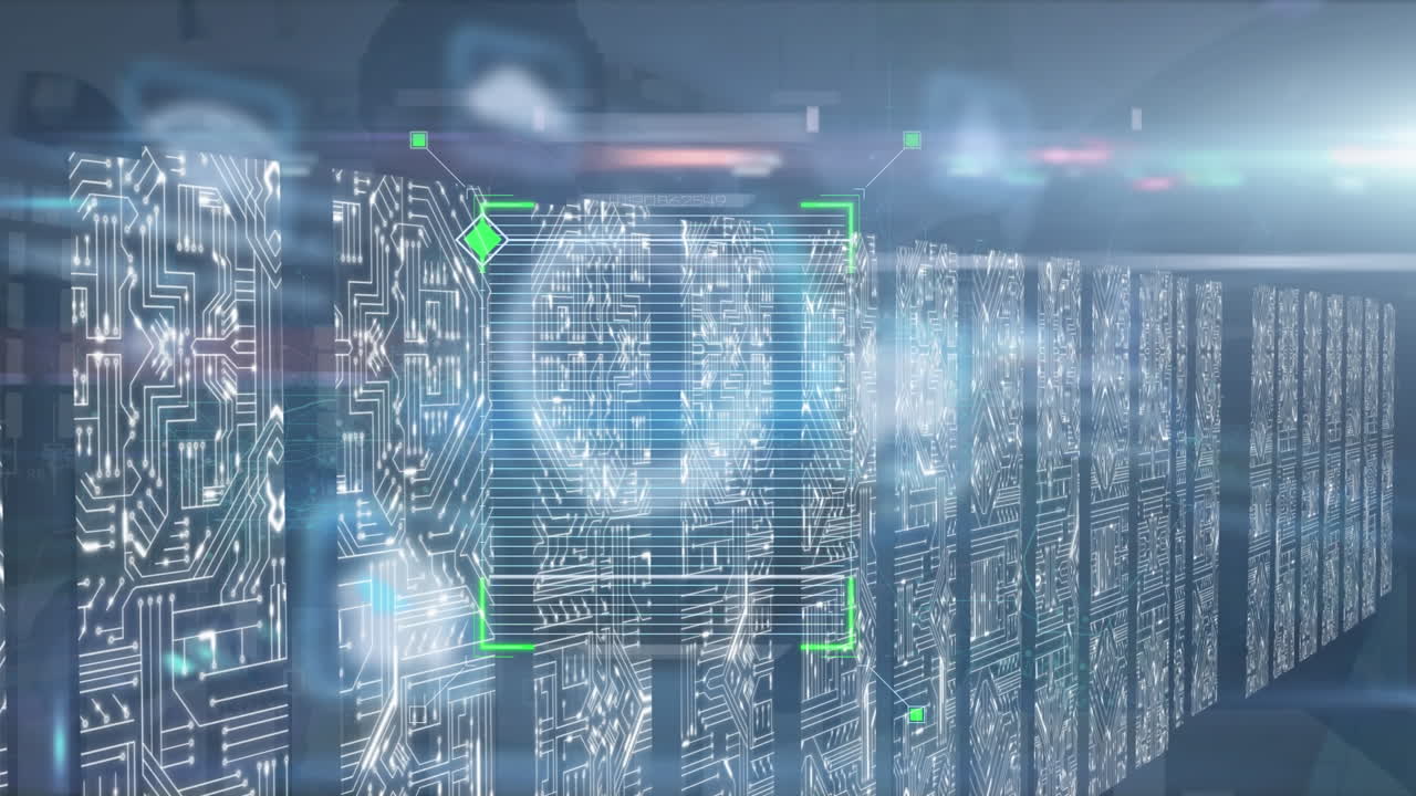 Animation of scanning over columns with computer circuit board