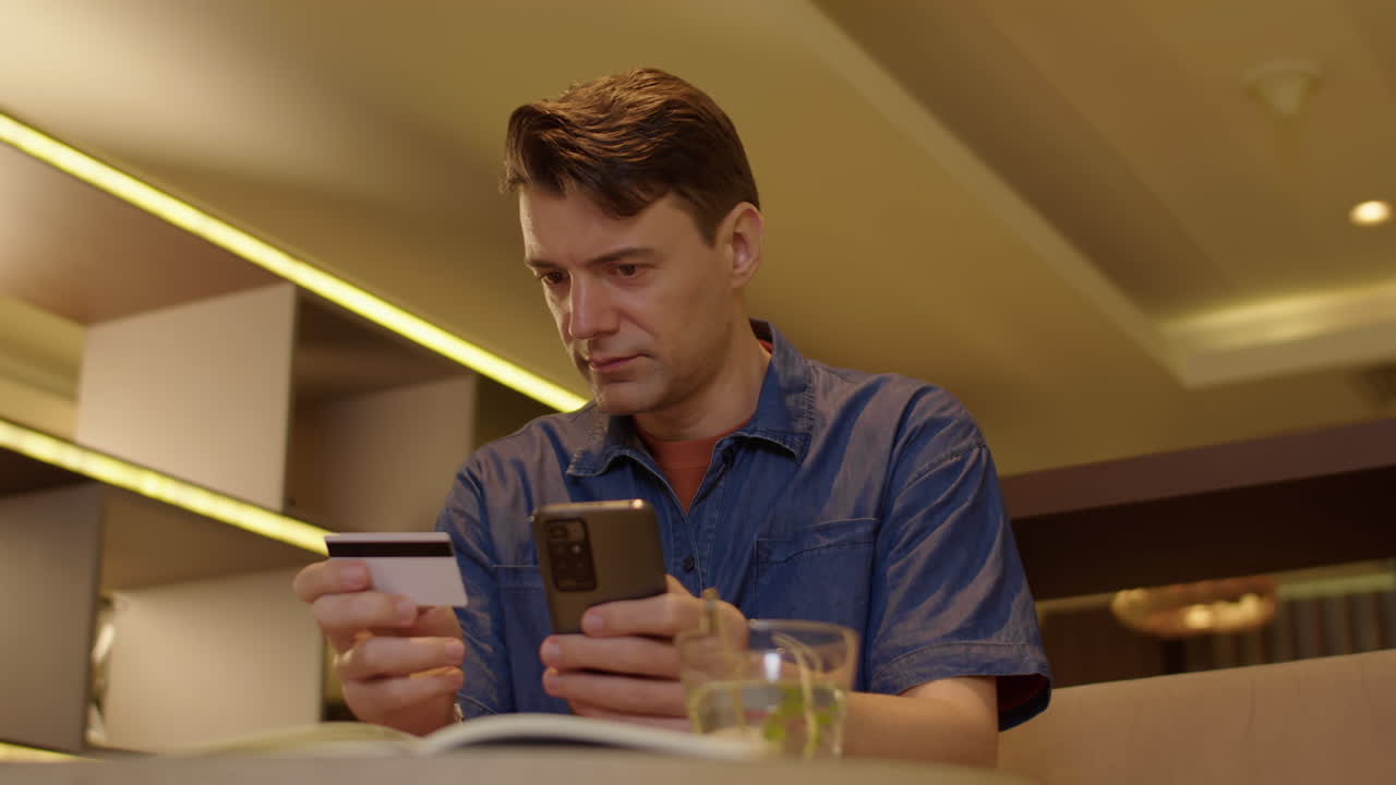 Entrepreneur Paying Online by Credit Card Using Smartphone