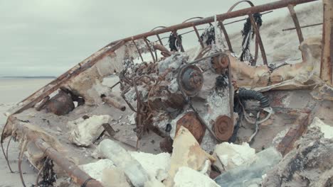 Lorry-Engine-corroded-n-Cuban-Refugee-boat-washed-up-on-shoreline