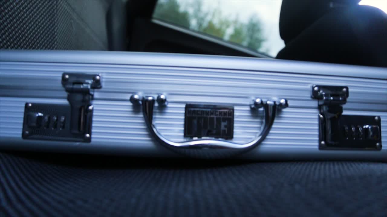 서류 가방 을 가지고 자동차 를 친 것