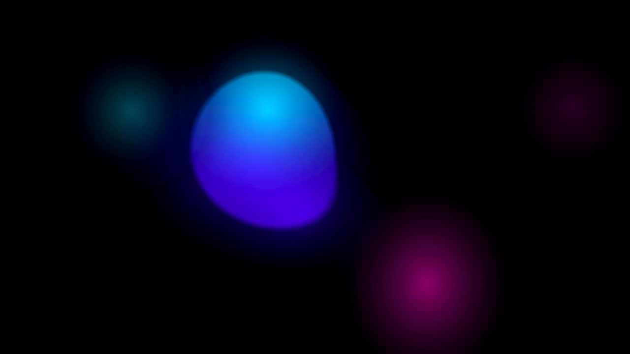 Abstract Glowing Neon Fluid Shapes Moving on Black Background