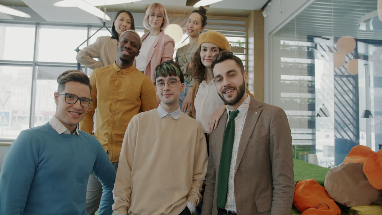 Diverse Group of Colleagues in Modern Office