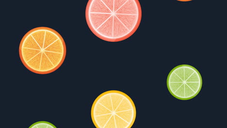 fresh citrus fruits pattern animation