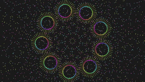 Optisch-Fesselndes-Symmetrisches-Kreisförmiges-Muster-Aus-Farbigen-Linien