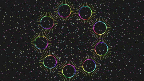 patrón circular simétrico visualmente cautivador de líneas de colores