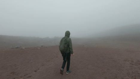low visibility trek highlands andes mountains ecuador chimborazo volcano