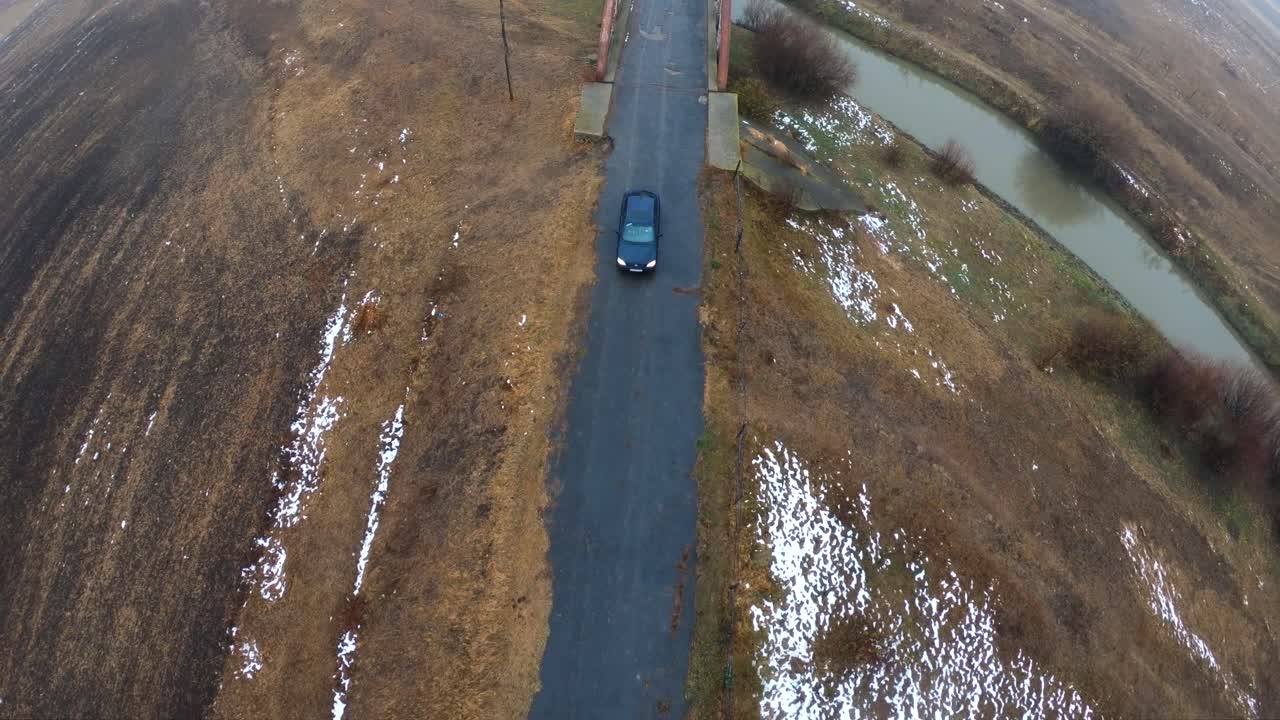 Drone following the car