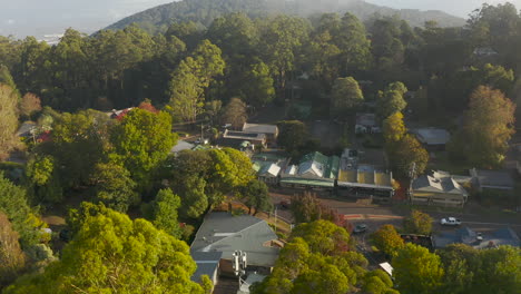 olinda township as seen from above on a cold foggy morning where commuters use the intersection to gain access to the few roads on and off the hill