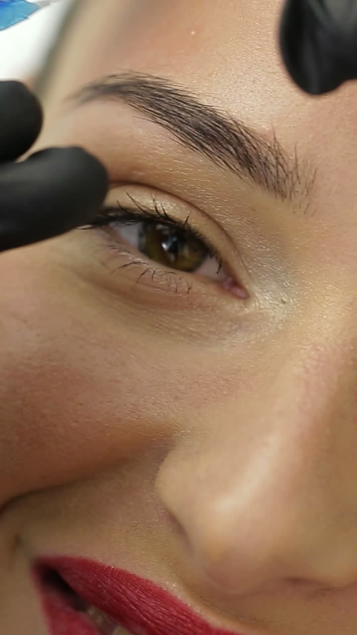 Microblading Eyebrows Work. Microblading eyebrows work flow in a beauty salon
